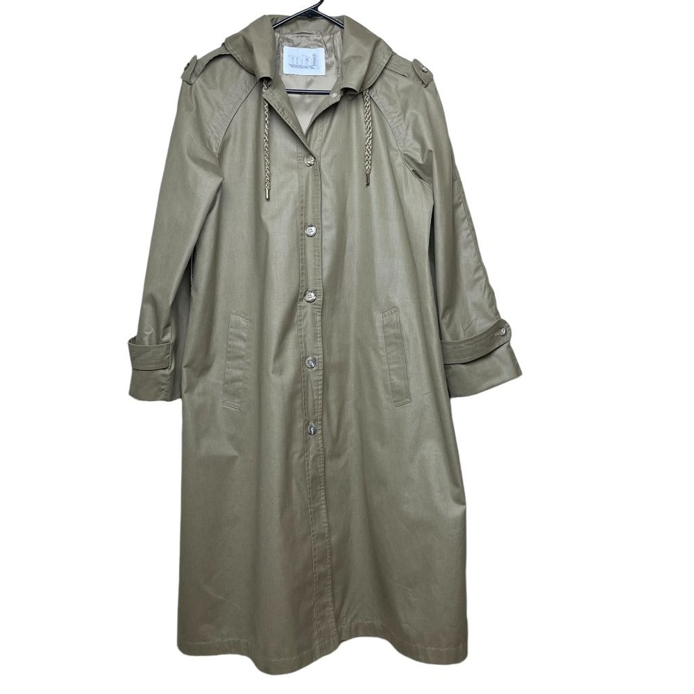 (104) MHI Hooded Trench Coat Rain Jacket